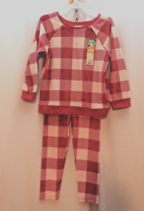 NWT Garanimals Toddler Girls 4T Velour Top and Leggings 2pc Set Outfit Red Plaid