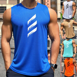 Men Gym Muscle Singlets Workout Tank Top Bodybuilding Fitness Sleeveless T shirt