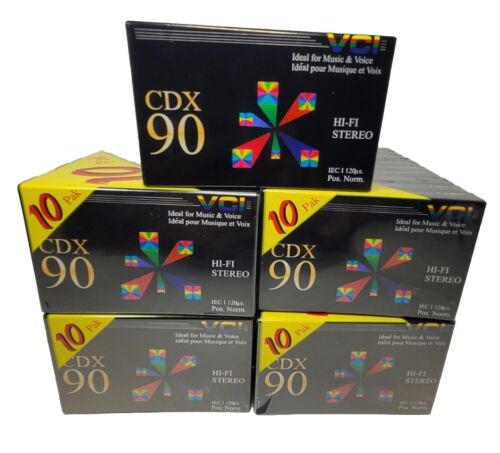 New ListingLot Of 50 VCI CDX 90 HI-FI Stereo Audio Cassette, Brand New, Sealed Blank