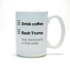 Anti-Trump Checklist Mug, White, Ceramic, 15 oz, Political Humor, Handle, Coffee