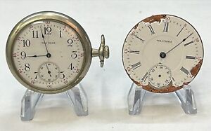 Antique Waltham Pocket Watch Movements out of Estate. 17J 16 size 625 & 12s 210