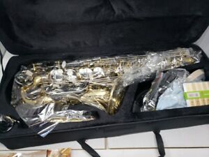 SLADE Alto Saxophone Vintage Gold Chrome Eb E-flat Sax W/ Carry Case