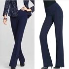 NWT CAbi Size 8 Style #117 Curvy PR Trouser Navy Blue Side Zip Office Business