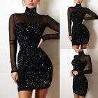 Women Sexy Bodycon Sequin Dress Ladies Evening Party Ball Gown Mini Dresses US