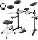 Electric Drum Set with Silicone Drum Pads, Electronic Drum Set for Kids Adults