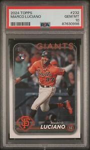 New ListingMarco Luciano 2024 Topps #232 PSA GEM-MT 10 Rookie San Francisco Giants