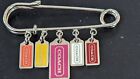 Vintage COACH Safety Pin Brooch Hangbag Backpack Purse Charm