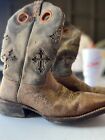 Ariat Men's Brown Leather  Iron Cross Western Cowboy Boots Size 10.5D
