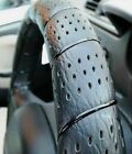 Classic Grip Synthetic Leather Old School Wrap Steering Wheel Cover Medium Black