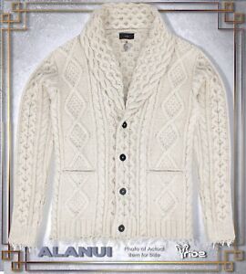 ALANUI Mens $2895 Heavyweight Cashmere Wool Aran Fisherman Icon Cardigan Sweater