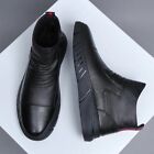 Mens Casual Business Round Toe Leather Shoes Fashion Ankle Boots Knight Party