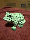 Porcelain Hand Painted Green White Fishnet Frog Herend Style Andrea by Sadek
