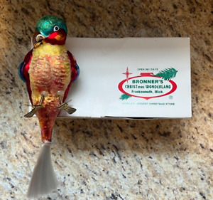 VINTAGE CHRISTOPHER RADKO? POLLY WANNA PARROT CLIP ON ORNAMENT LARGE 10