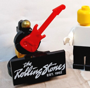 New LEGO Rock n Roll Sign ROLLING STONES Stand with Guitar Microphone Printed