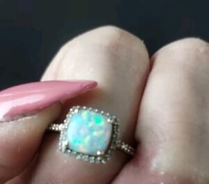10k gold Opal and diamond ring