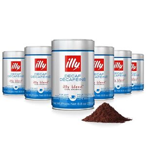 illy Ground Espresso Classico Decaffeinated Coffee - Medium Roast - 6-Pack