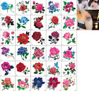 Temporary Tattoos 30 Sheets Small Fashion Cute Rose Flower Fake Body Stickers