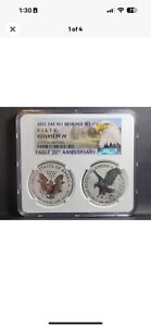 New Listing2021 S & W Reverse Proof Silver Eagle 2 Two Coin Designer Set PF70 , single slab