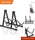 A-Frame Double Guitar Stand - Holds Most Guitars - Locking Padded Arms - Compact