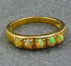 SOLID 925 STERLING SILVER GOLD PLATED ETHIOPIAN OPAL GEMSTONE MENS RING JEWELRY