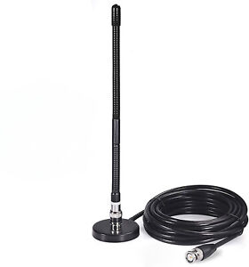CB Band Antenna 27MHz BNC Magnetic Base & 3M Coaxial Cable Kit for Cobra Uniden