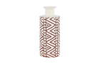 5” x 12” Cylinder Boho Style Tribal Pattern Large White Ceramic Vase