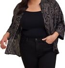 Torrid Womens Kimono Shirt Gray Black Zebra Print Chiffon Button Front Plus 2X