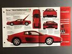 1984 - 1996 Ferrari Testarossa Poster, Spec Sheet, Folder, Brochure - Awesome