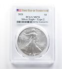 MS70 2021 American Silver Eagle Type 2 First Day Production Graded PCGS *741