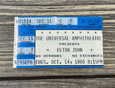 VTG Oct 14 1986 The Universal Ampitheatre Presents Elton John Ticket Stub Sec 11