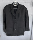 Vintage Donna Karan Women Small 2 Oversized Blazer Jacket Black Linen Union USA