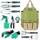 New ListingGardening Tools Set and Organizer Tote Bag with 10 Piece Garden Hand, Green