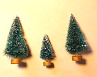 Bristle Bottle Brush Christmas Tree Holiday Decoration Vintage Green LOT Flocked
