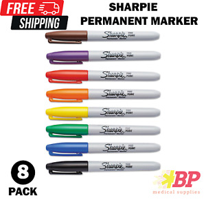 Sharpie 30078 Fine Point Permanent Marker Assorted - 8 Pack