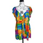 Jams World Women's Top Tunic Short Sleeve Cover Up Size XL