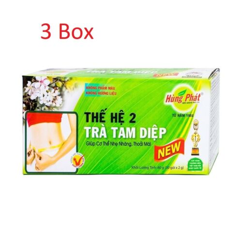 3 Box Tam Diep Tea Ver 2 Natural Herbal Tea Help Weight Loss, Purifying The Body