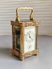 New ListingAntique French Miniature Brass & Pierced Gilt Carriage Clock