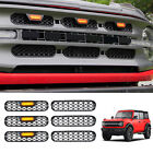 Front Mesh Grill Inserts With Light For 2021+  Ford Bronco Big Bend Outer Banks (For: 2021 Bronco Badlands)