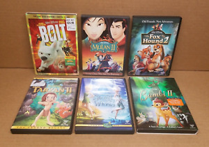 Lot Of 6 Animated Disney Movies DVDs Bolt Mulan II The Fox And The Hound 2