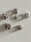 Pandora Lot Of 5 Misc Sterling Silver Charms