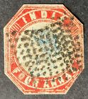 India 1854 four Anna red & blue stamp vfu
