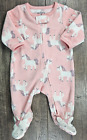 Baby Girl Clothes Child Mine Carter's Newborn Fleece Pink Unicorn Footed Outfit