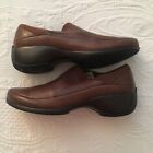 Merrell Woman's Spire Stretch Mary Jane Shoes Brown Leather Wedge Heel Size 8