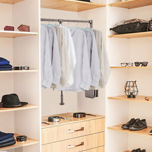 Adjustable Closet-Mounted Storage Organization Systems Wardrobe Hanger 35-47.2in