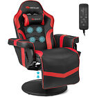 Massage Gaming Recliner Height Adjustable Racing Swivel Chair w/ Cup Holder
