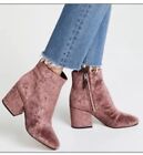 Sam Edelman Taye Mauve Floral Jacquard Velvet Zip Ankle Boots Womens Sz 9.5 M