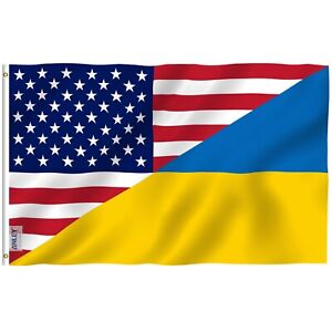 Anley Fly Breeze 3x5 Ft America Ukraine Friendship Flag Friendship US UA Flag