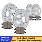 Front Rear Drilled Slotted Rotors and Brake Pads Kit for Suburban 1500 GMC Yukon
