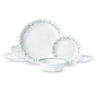 NEW,Country Cottage, White and Green Round 12-Piece Dinnerware Set，USA