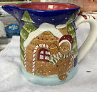 Christmas PITCHER Gingerbread House Man-by LAURIE GATES WARE OF CALIFORNIA